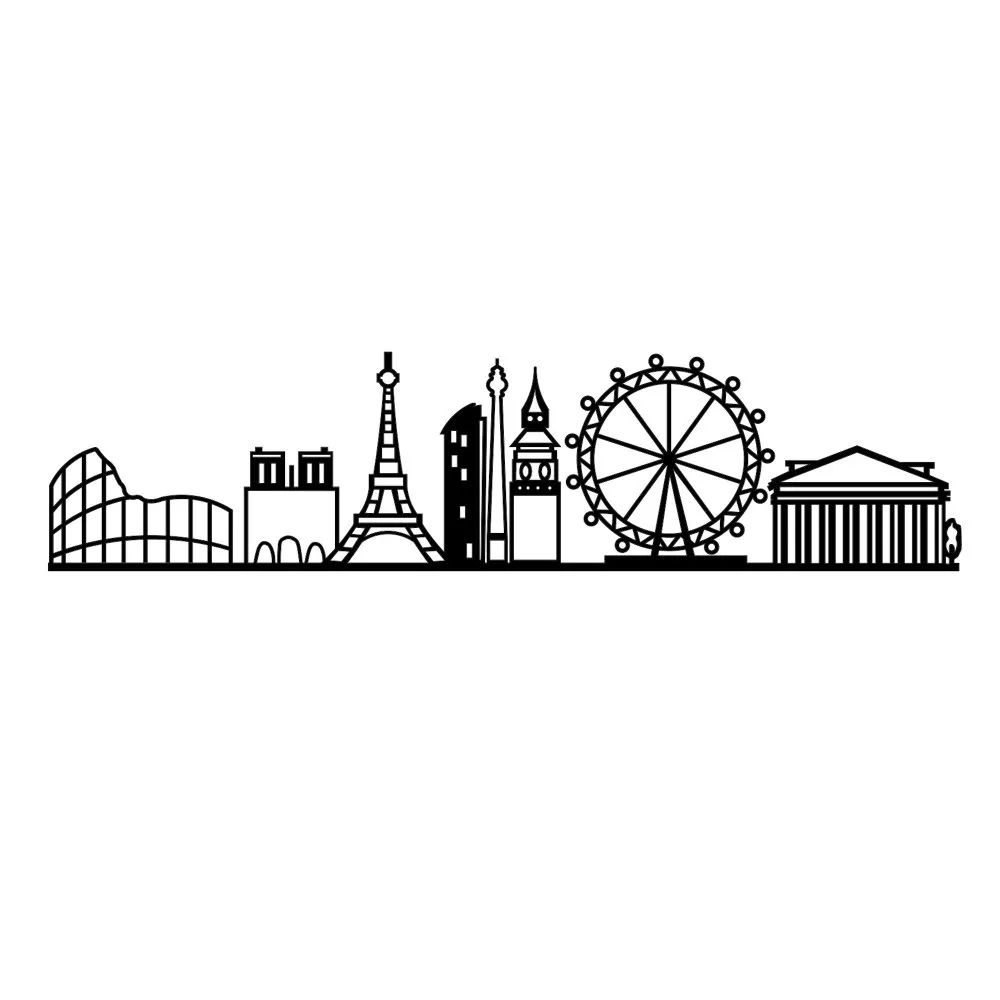 Zidna dekoracija European Cities Skyline