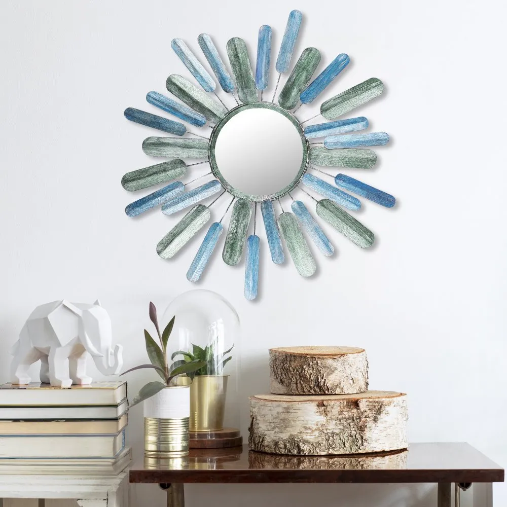 Zidna dekoracija Metal Art Mirror Sun