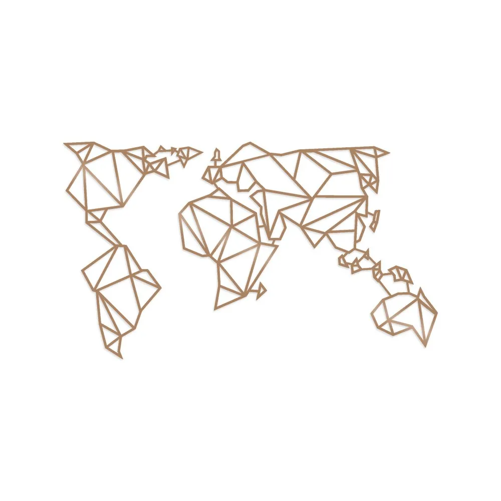 Zidna dekoracija World Map Metal Decor 4 Copper