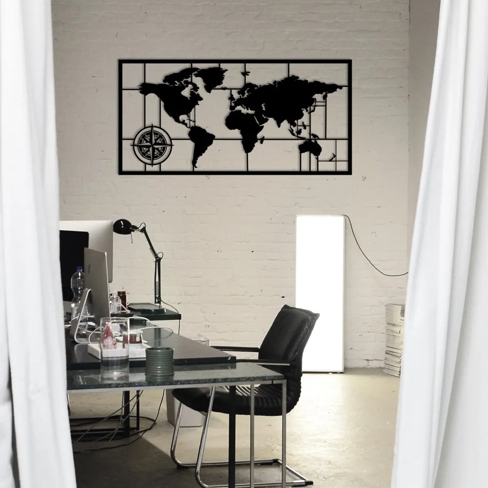 Zidna dekoracija World Map Metal Decor 7