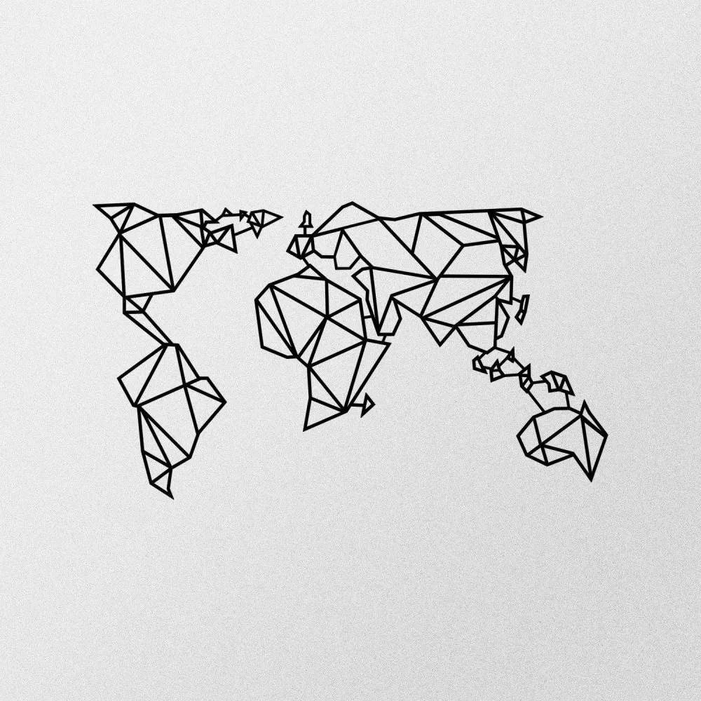 Zidna dekoracija World Map Metal Decor