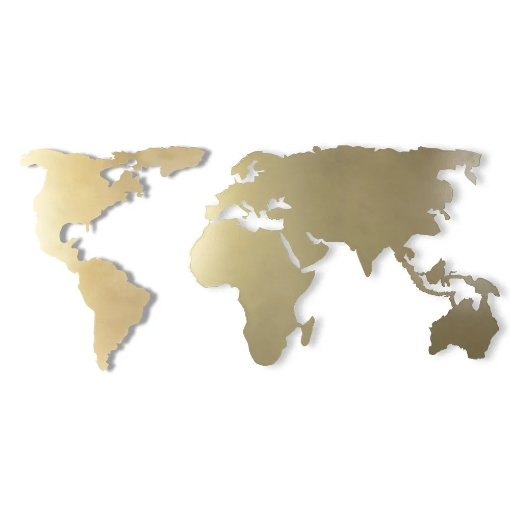Zidna dekoracija World Map Silhouette XL Gold