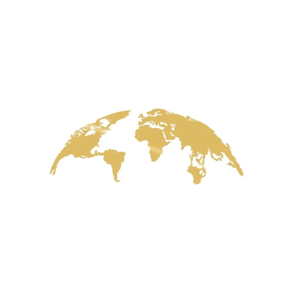 Zidna dekoracija World Map Small Gold