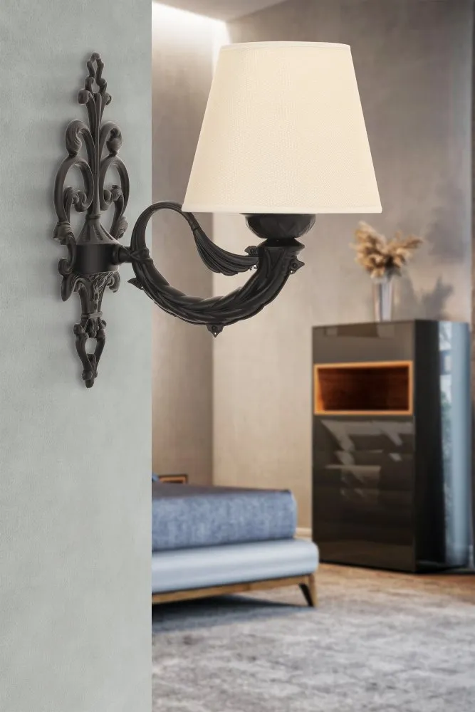 Zidna lampa Lily Cream Black