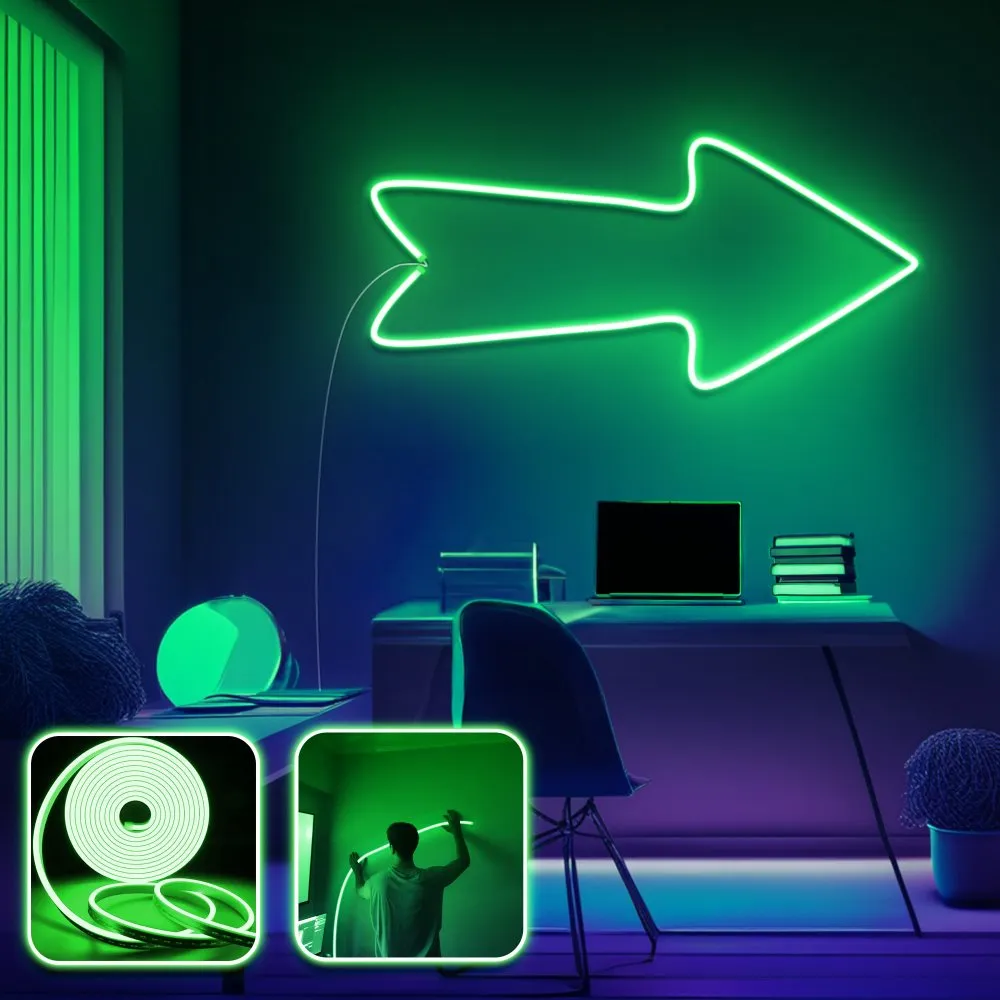 Zidna LED dekoracija Arrow Large Green