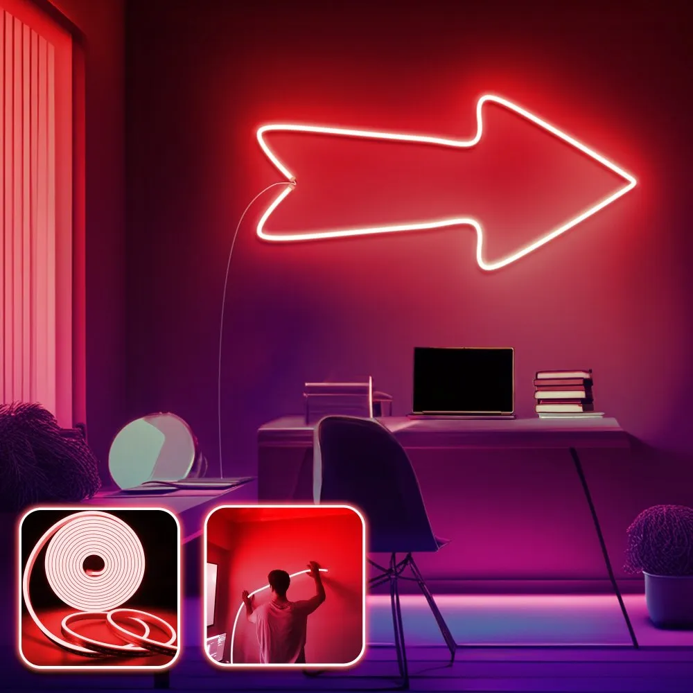Zidna LED dekoracija Arrow Large Red