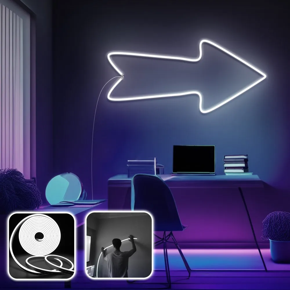 Zidna LED dekoracija Arrow Large White