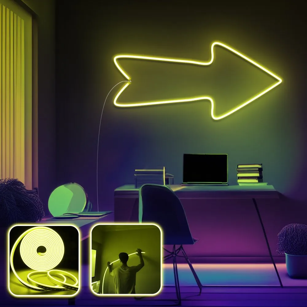 Zidna LED dekoracija Arrow Large Yellow