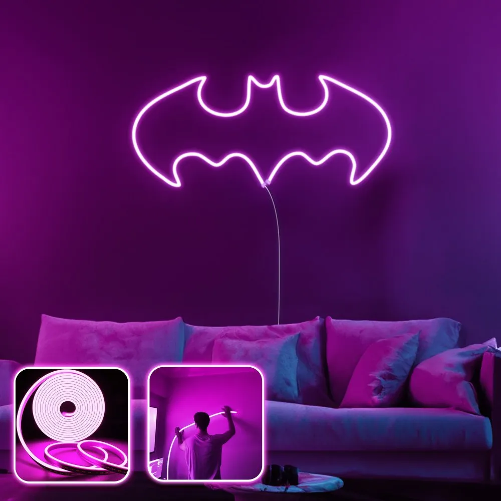 Zidna LED dekoracija Batman Night Large Pink