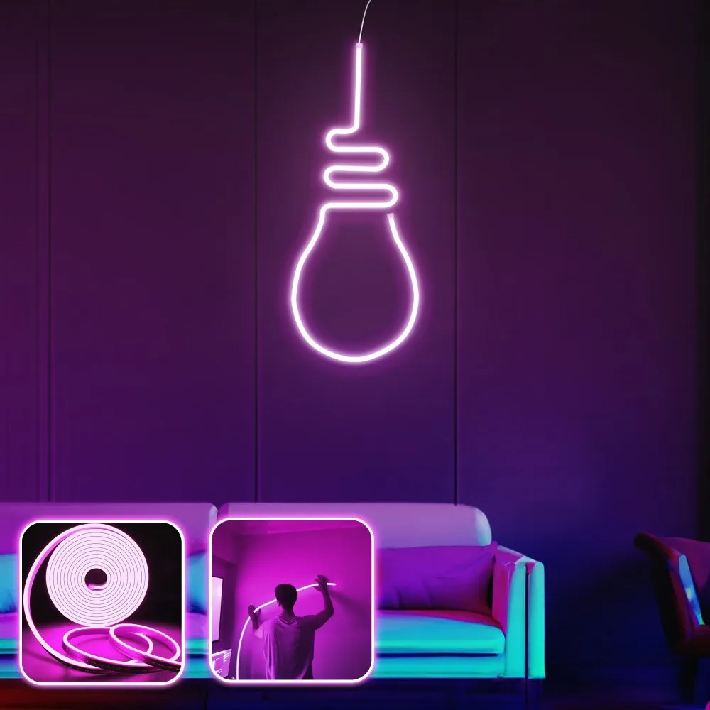 Zidna LED dekoracija Bulb Light Medium Pink