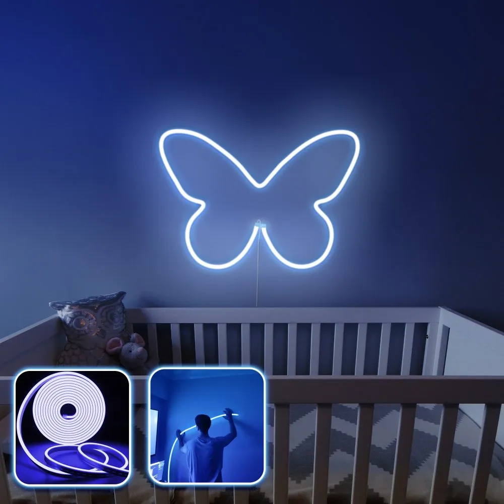 Zidna LED dekoracija Butterfly Medium Blue