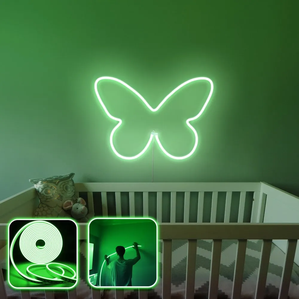 Zidna LED dekoracija Butterfly Medium Green
