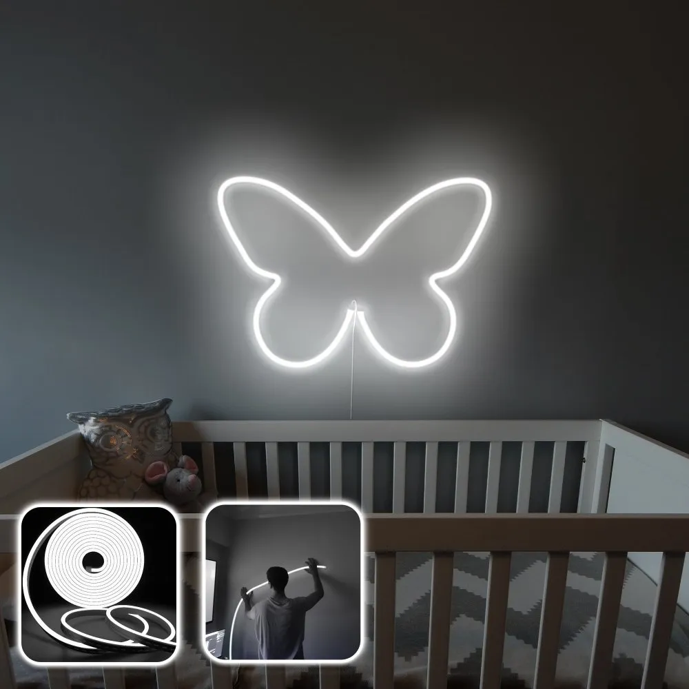 Zidna LED dekoracija Butterfly Medium White