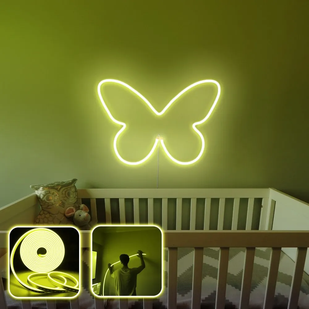 Zidna LED dekoracija Butterfly Medium Yellow