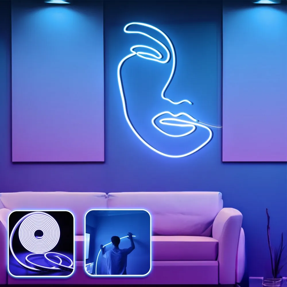 Zidna LED dekoracija Face Art Large Blue