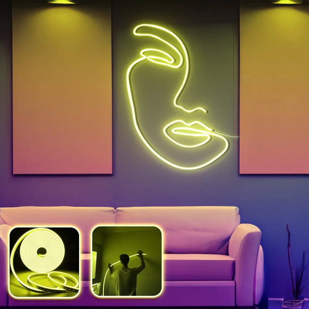 Zidna LED dekoracija Face Art Large Yellow