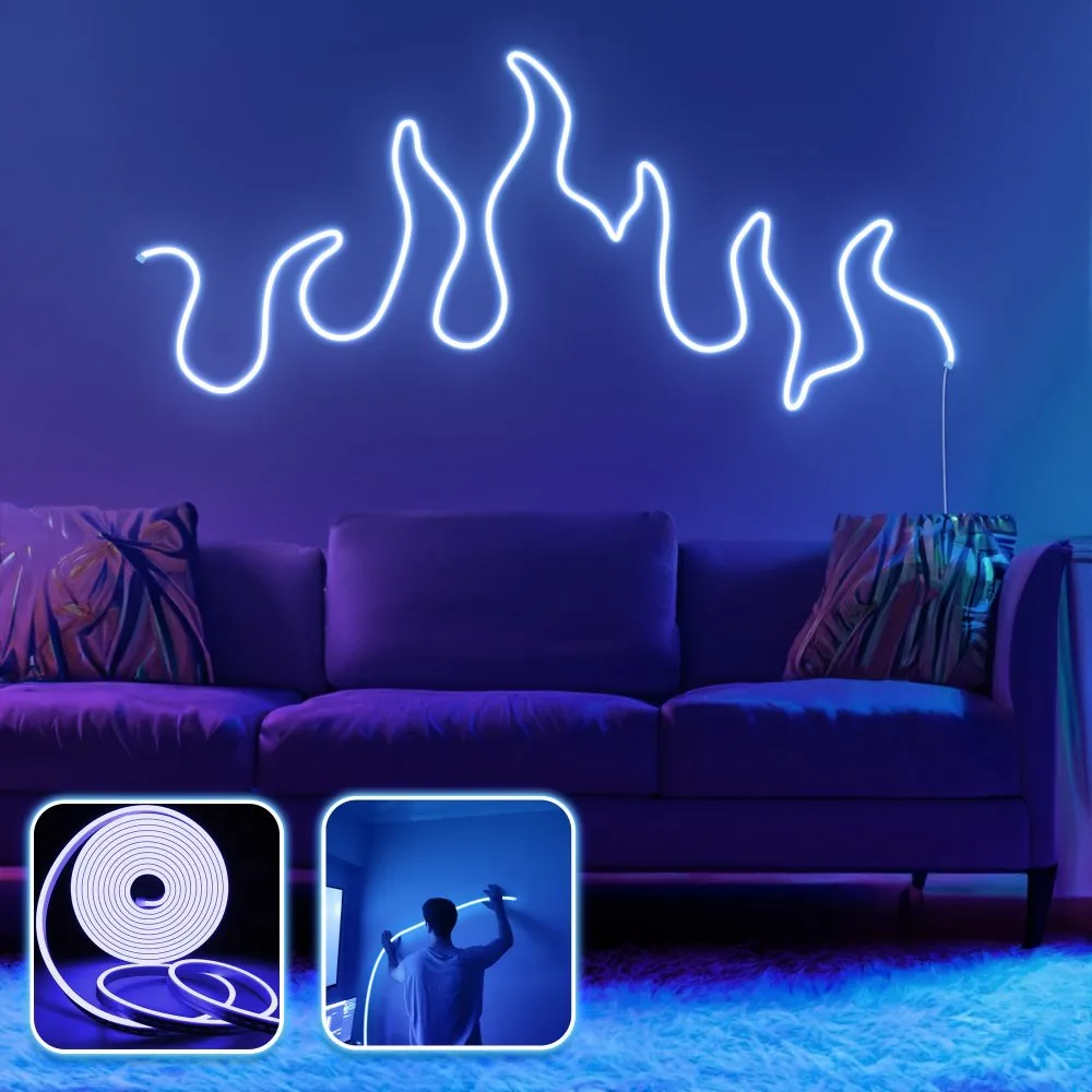 Zidna LED dekoracija Flames XL Blue