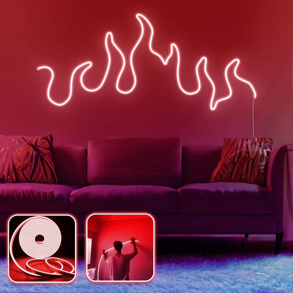 Zidna LED dekoracija Flames XL Red