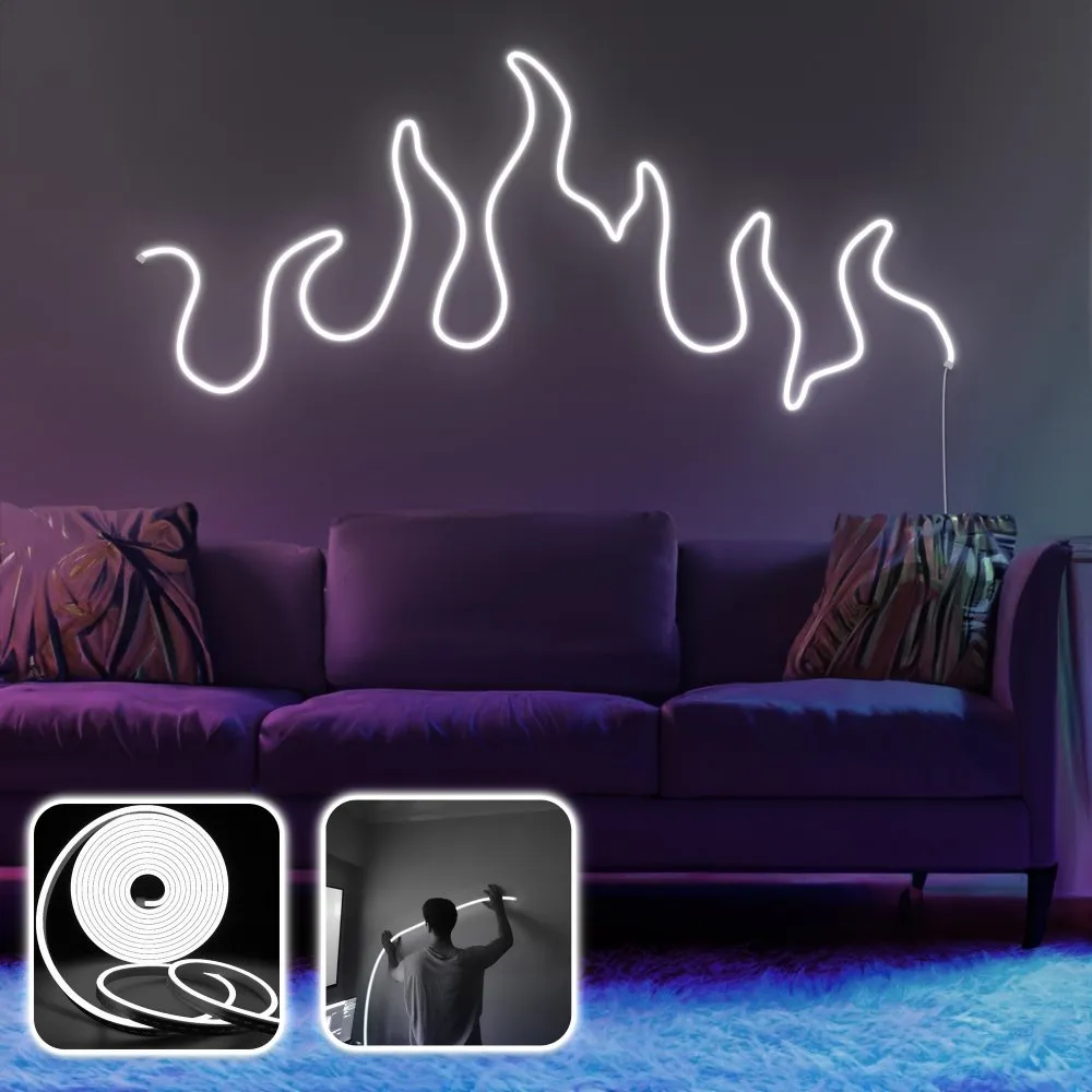Zidna LED dekoracija Flames XL White