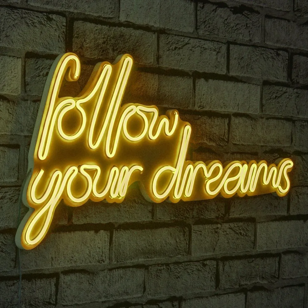 Zidna LED dekoracija Follow Your Dreams Yellow