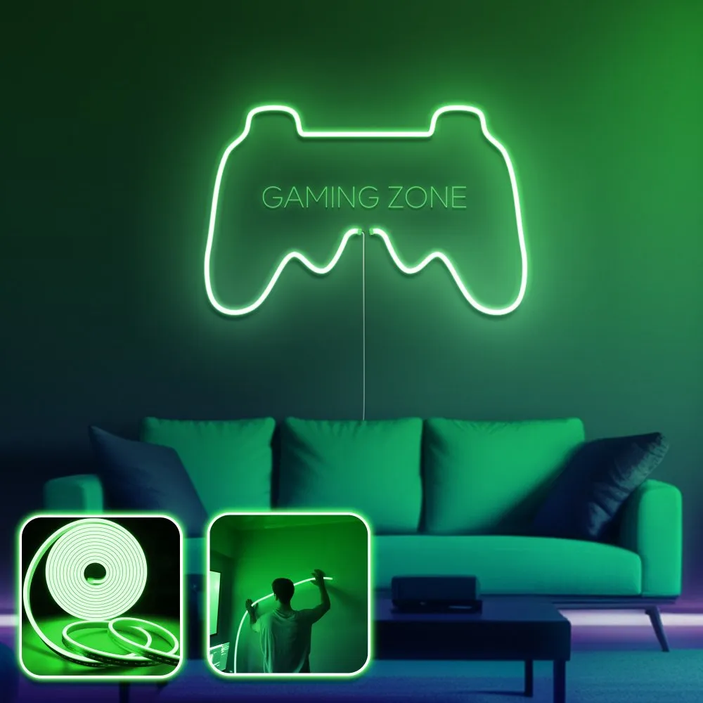 Zidna LED dekoracija Gamer Room Large Green