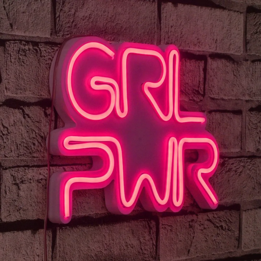 Zidna LED dekoracija Girl Power Pink