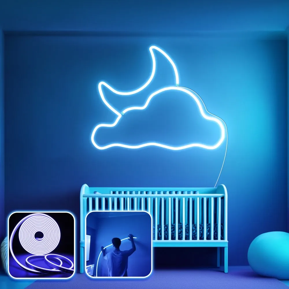 Zidna LED dekoracija Good Night Medium Blue
