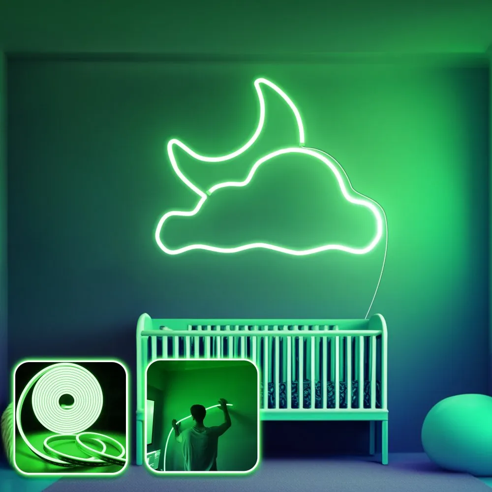 Zidna LED dekoracija Good Night Medium Green