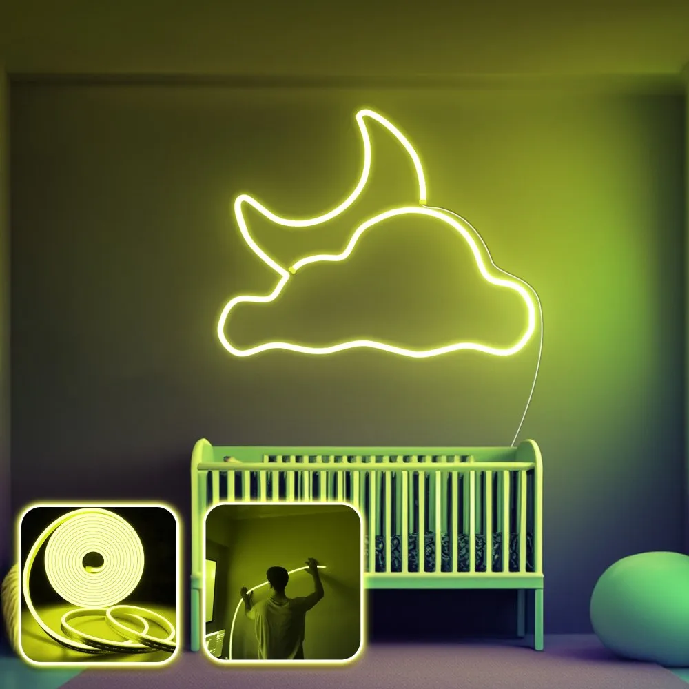 Zidna LED dekoracija Good Night Medium Yellow