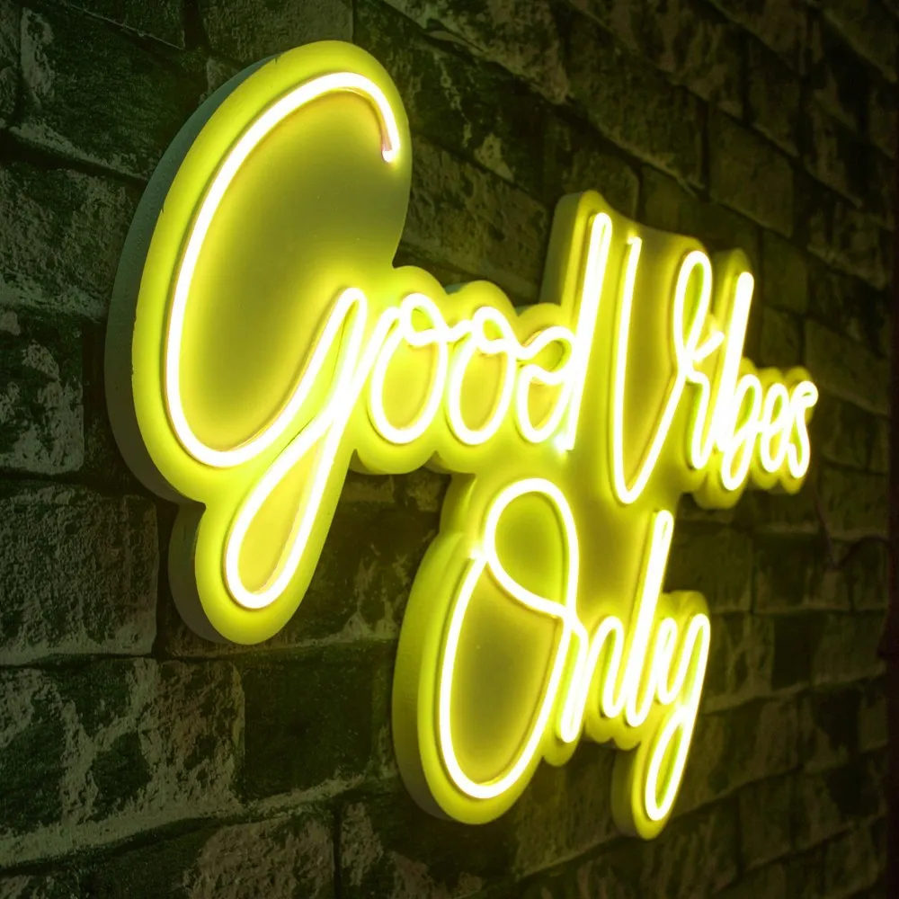 Zidna LED dekoracija Good Vibes Only 2 Yellow