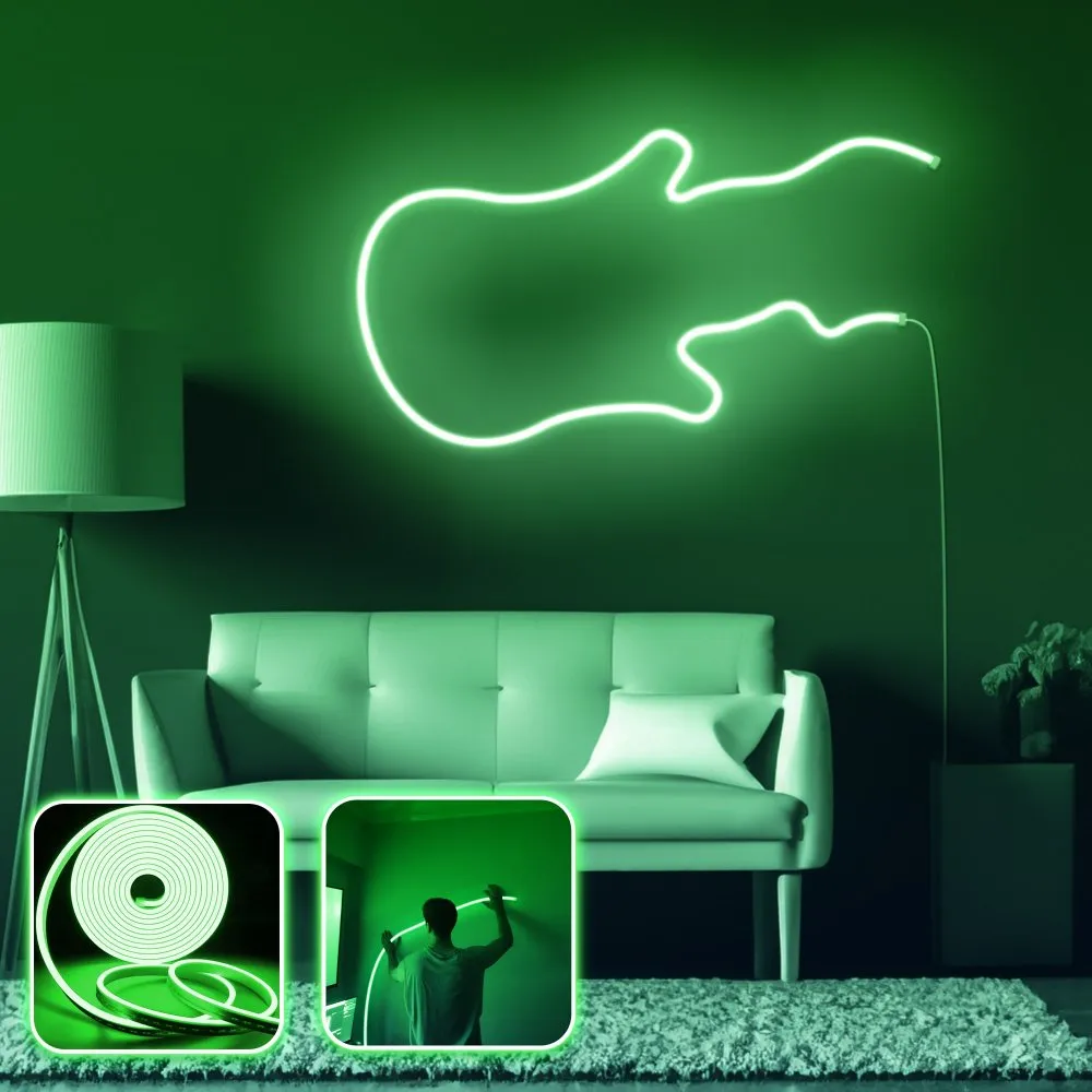 Zidna LED dekoracija Guitar Medium Green