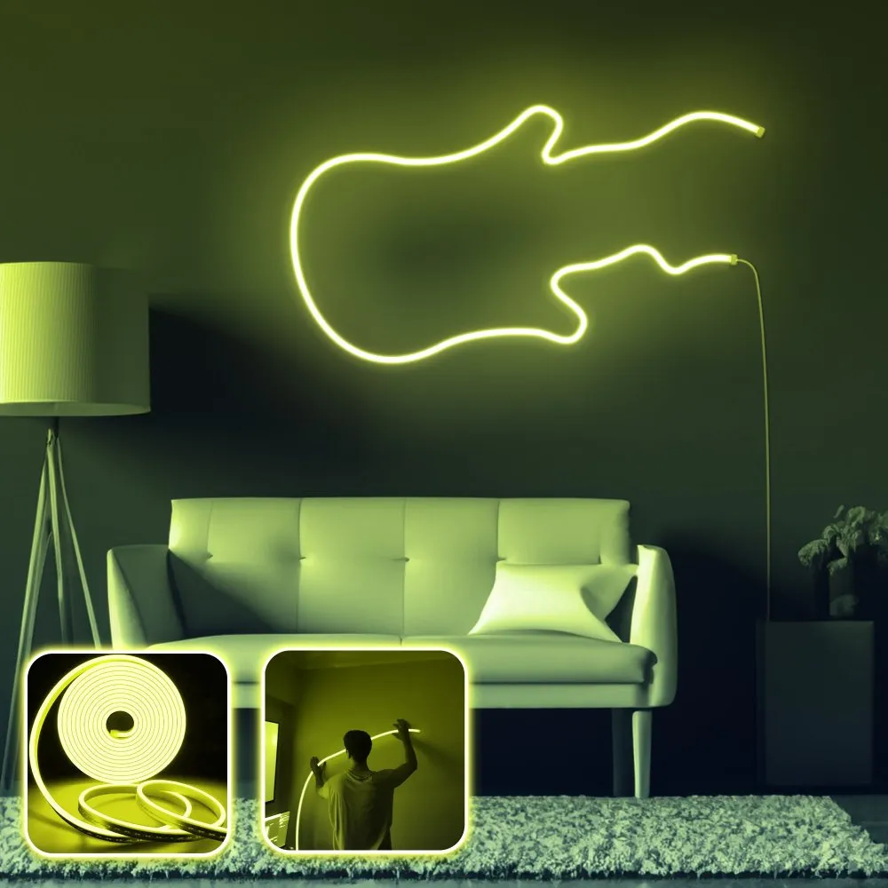 Zidna LED dekoracija Guitar Medium Yellow