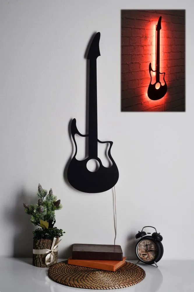 Zidna LED dekoracija Guitar Red