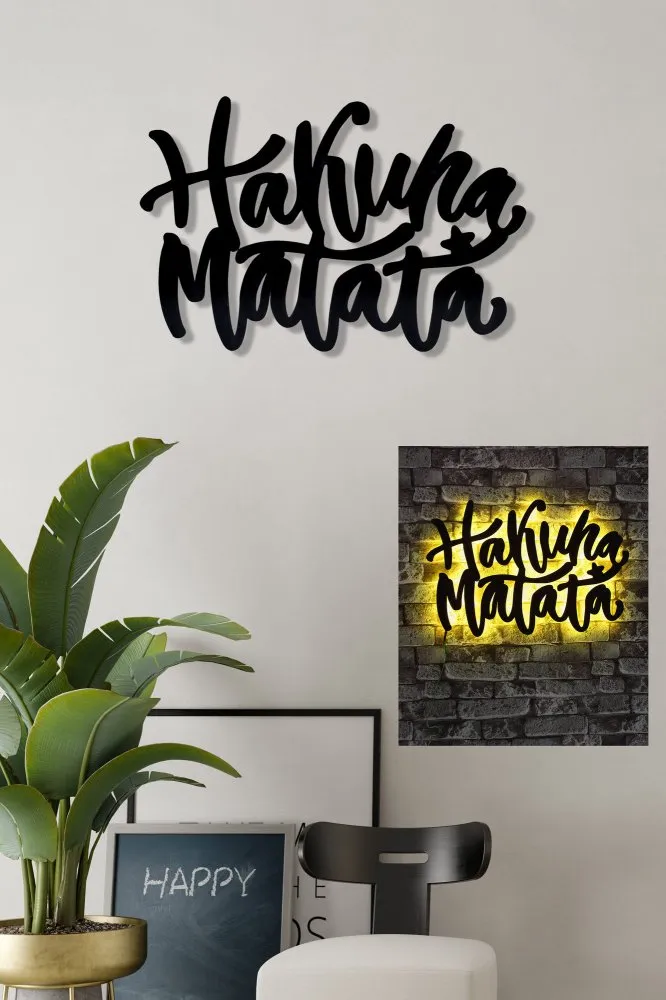 Zidna LED dekoracija Hakuna Matata - Yellow