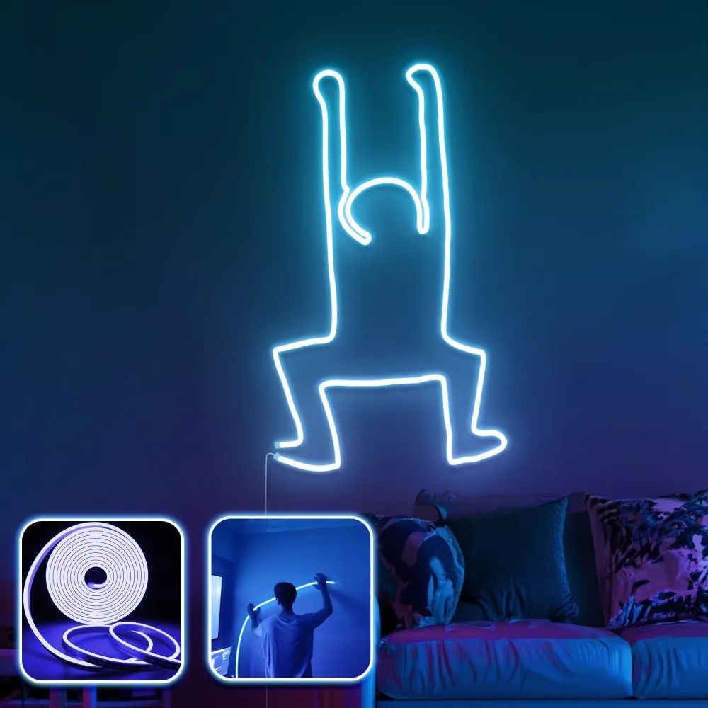 Zidna LED dekoracija Happiness XL Blue