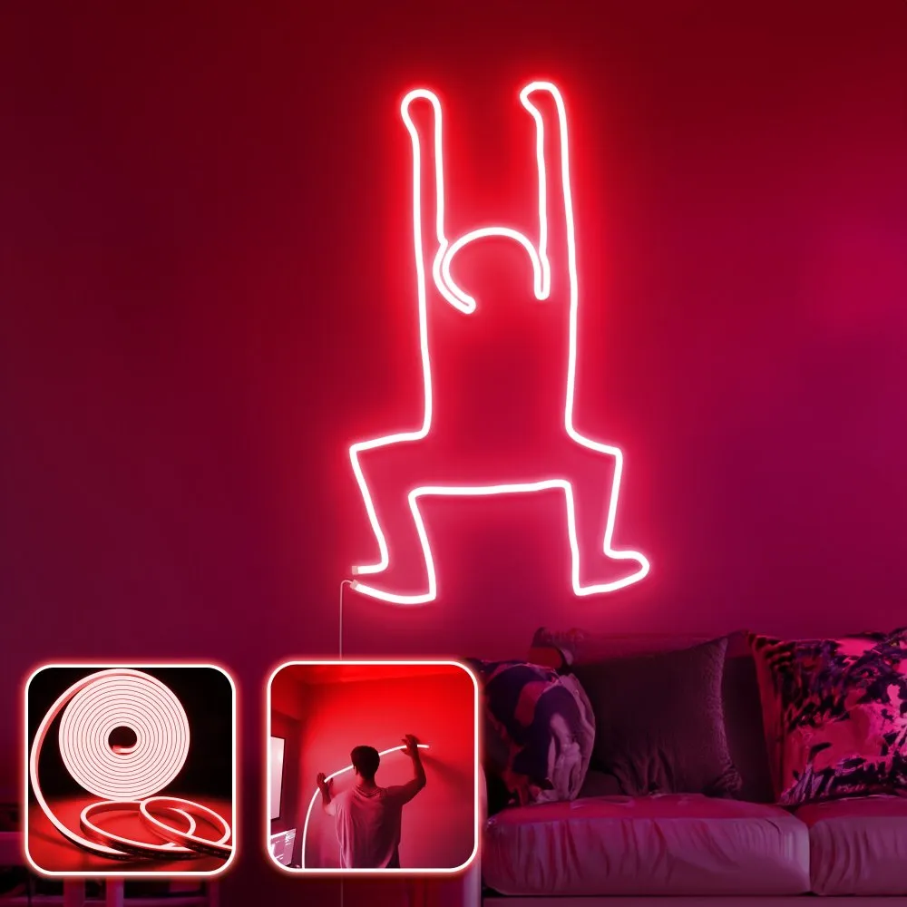Zidna LED dekoracija Happiness XL Red