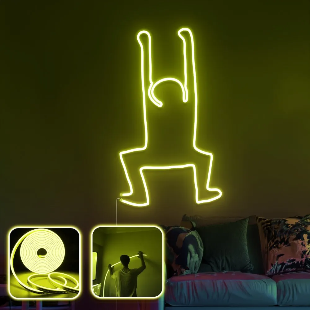 Zidna LED dekoracija Happiness XL Yellow