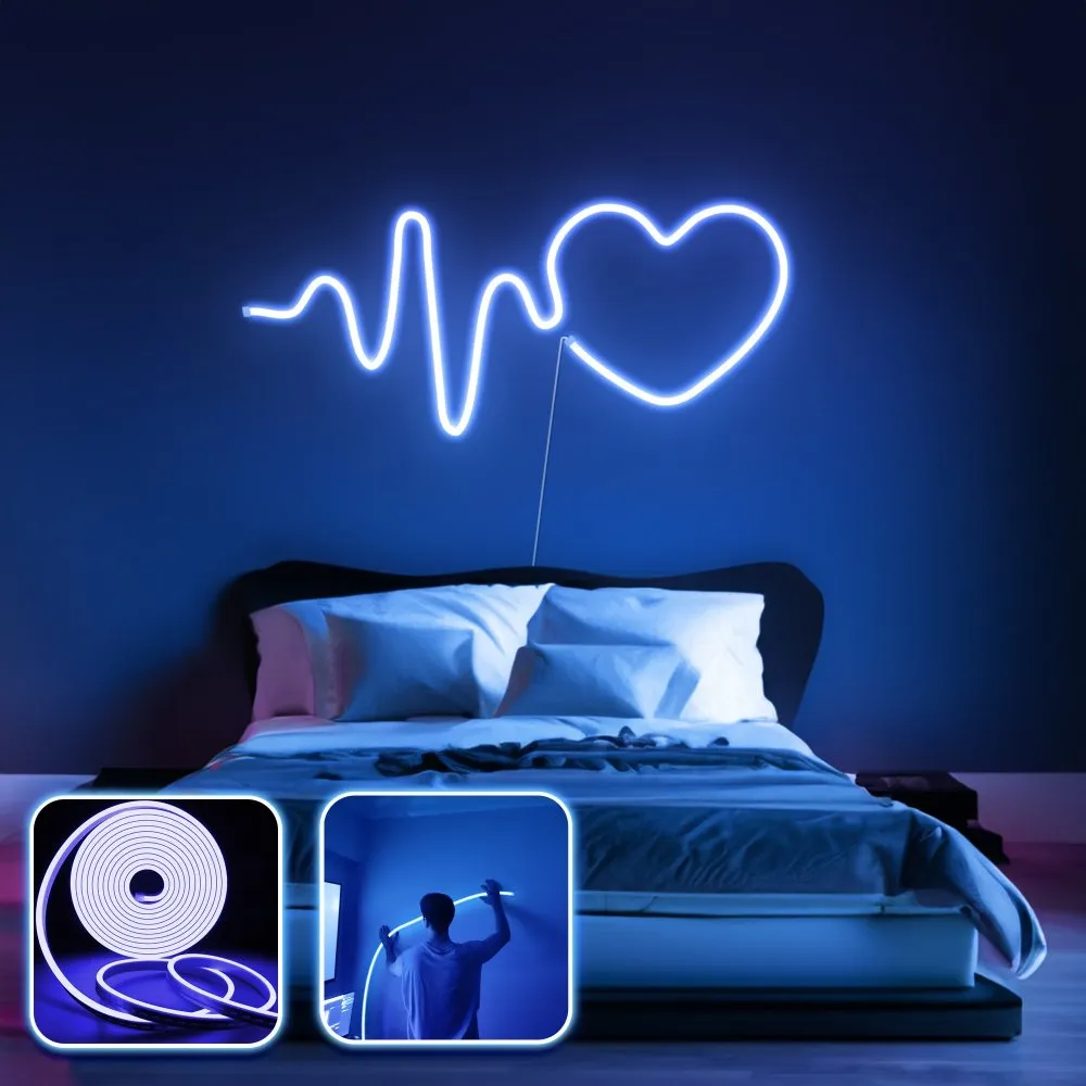 Zidna LED dekoracija Heart Medium Blue