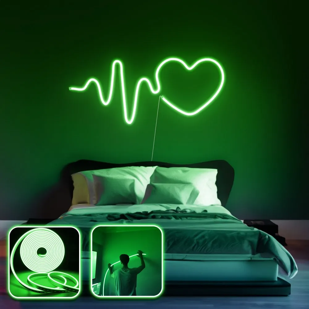 Zidna LED dekoracija Heart Medium Green