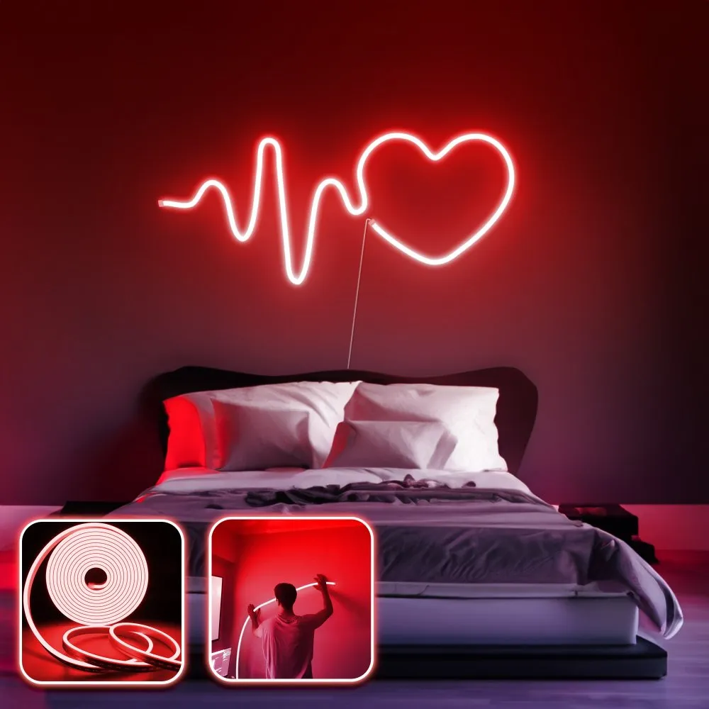 Zidna LED dekoracija Heart Medium Red