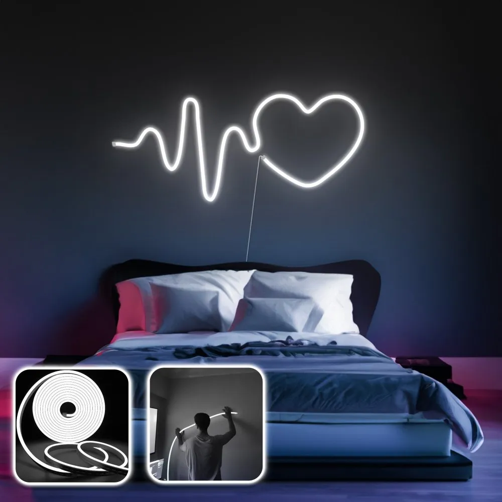 Zidna LED dekoracija Heart Medium White