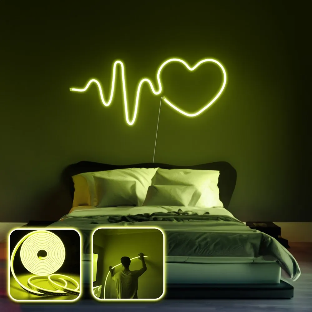 Zidna LED dekoracija Heart Medium Yellow