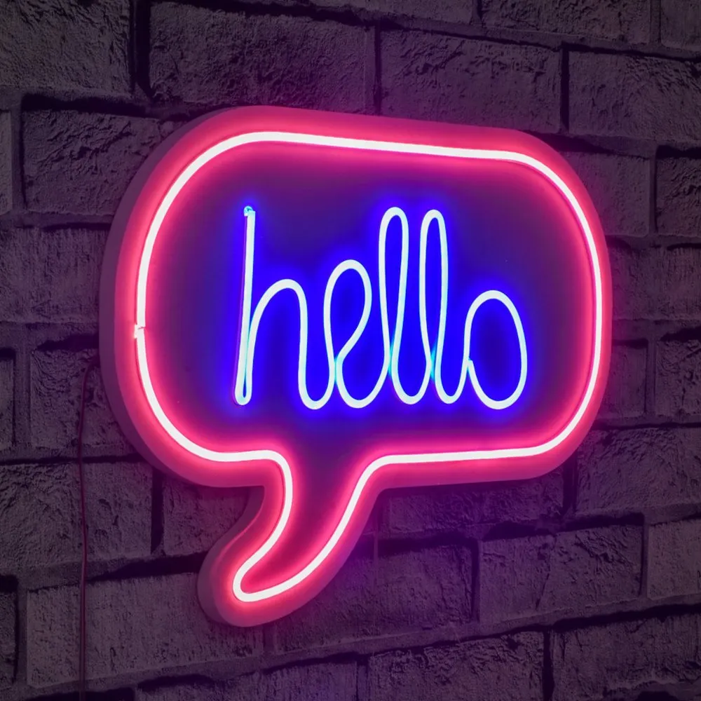 Zidna LED dekoracija Hello PinkBlue
