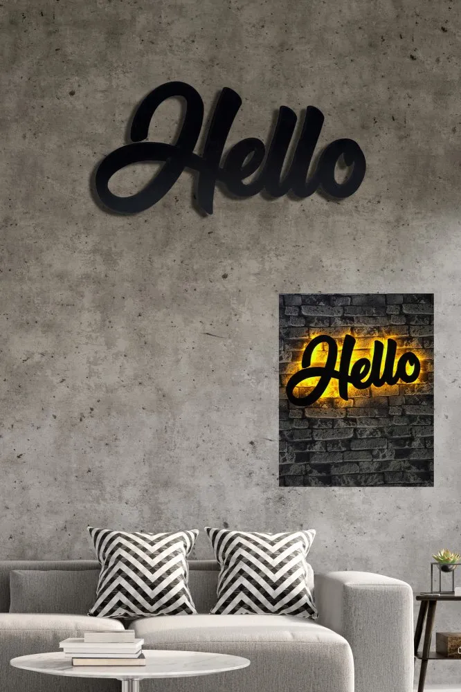 Zidna LED dekoracija Hello Yellow