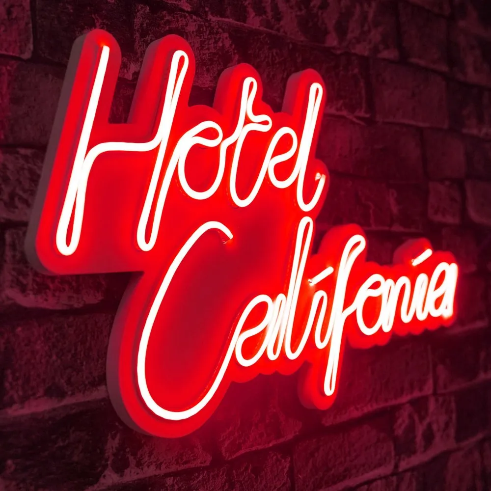 Zidna LED dekoracija Hotel California Red