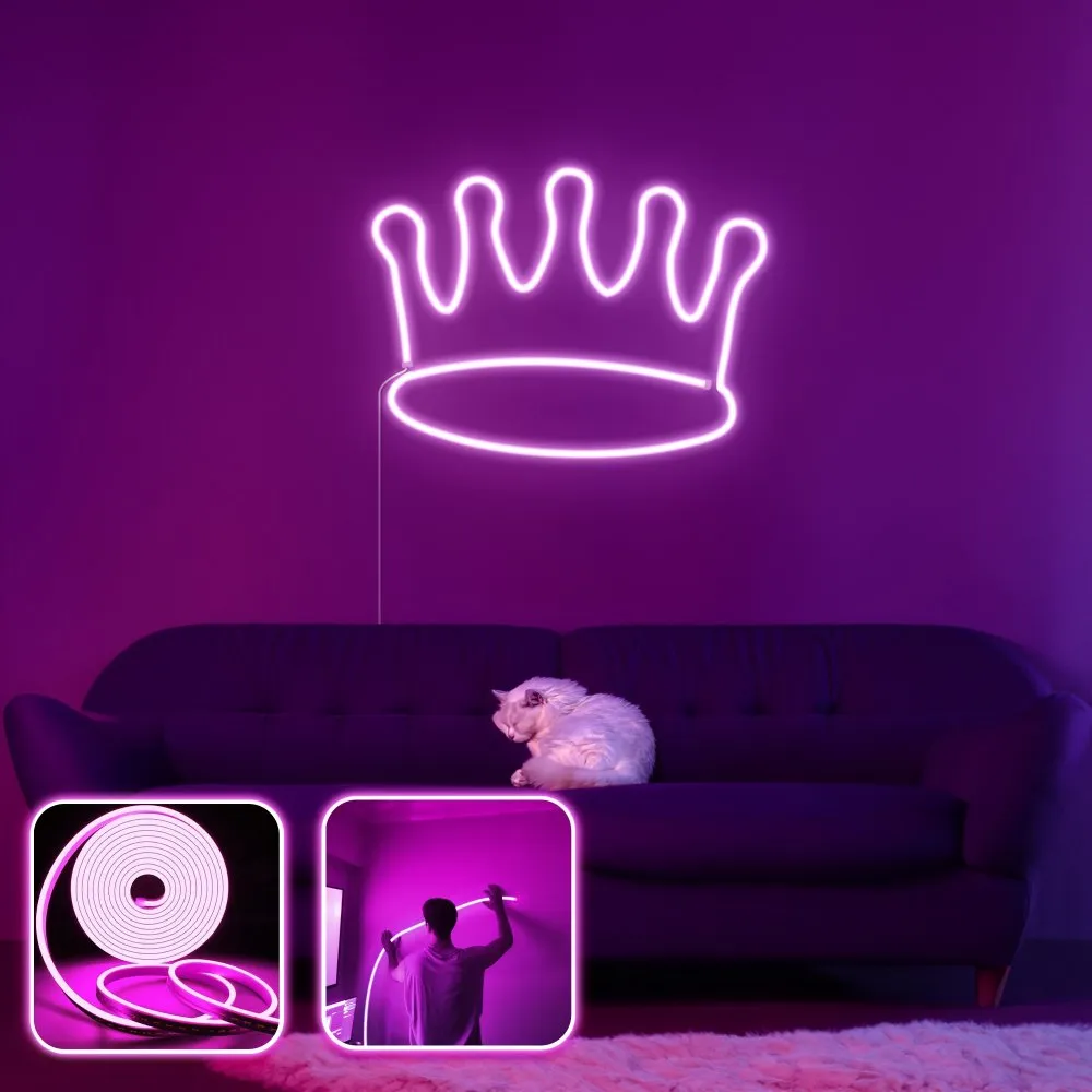 Zidna LED dekoracija King Large Pink