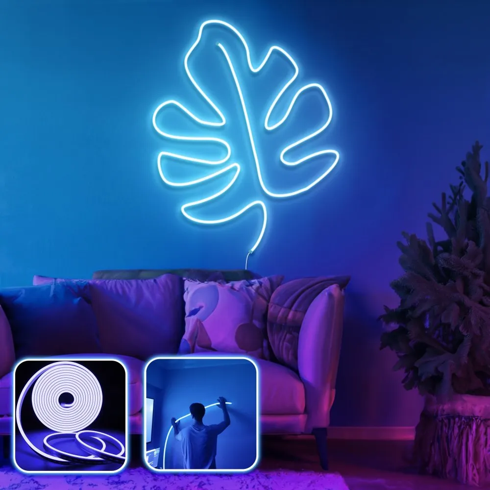 Zidna LED dekoracija Leaf Large Blue
