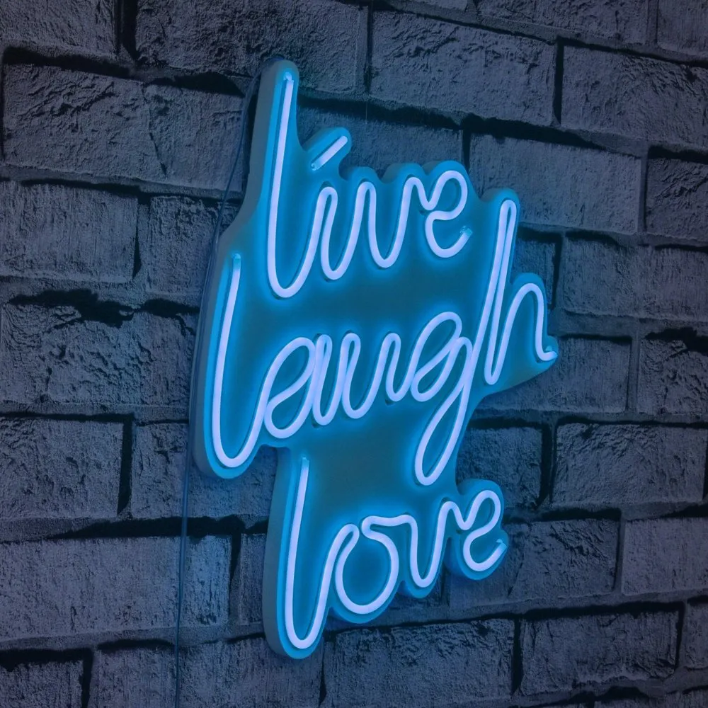 Zidna LED dekoracija Live Laugh Love Blue