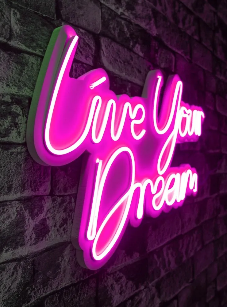 Zidna LED dekoracija Live Your Dream Pink