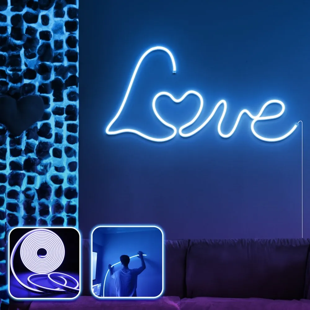 Zidna LED dekoracija Love in Love Large Blue